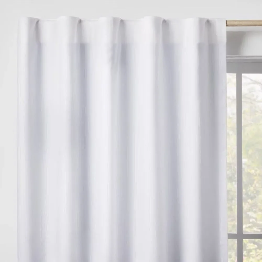 Pillowfort 84 in Blackout Curtain Panel White Solid Twill Kids Room New